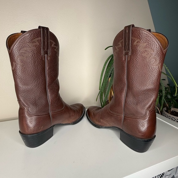 Ariat Brown Leather Western Cowboy Boots Men’s 10.5D Roper Ranch Boots - Picture 5 of 14